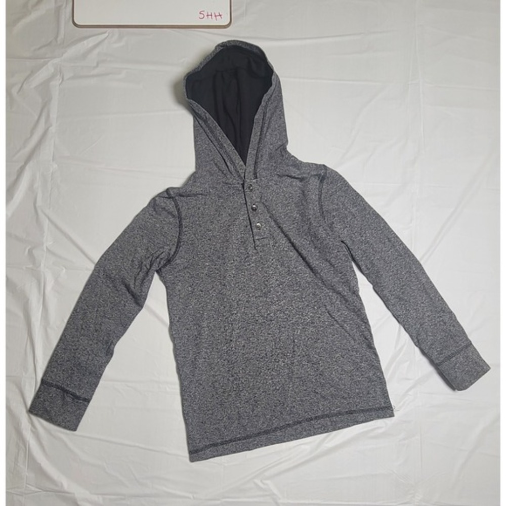 Boys Sonoma everyday Henley.  Black/Gray. Hoodie.  Size‎ 8.
